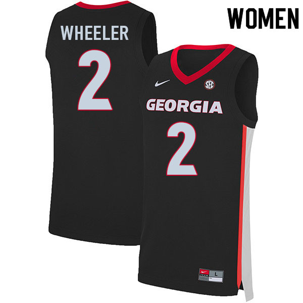 Women #2 Sahvir Wheeler Georgia Bulldogs College Basketball Jerseys Sale-Black - Click Image to Close